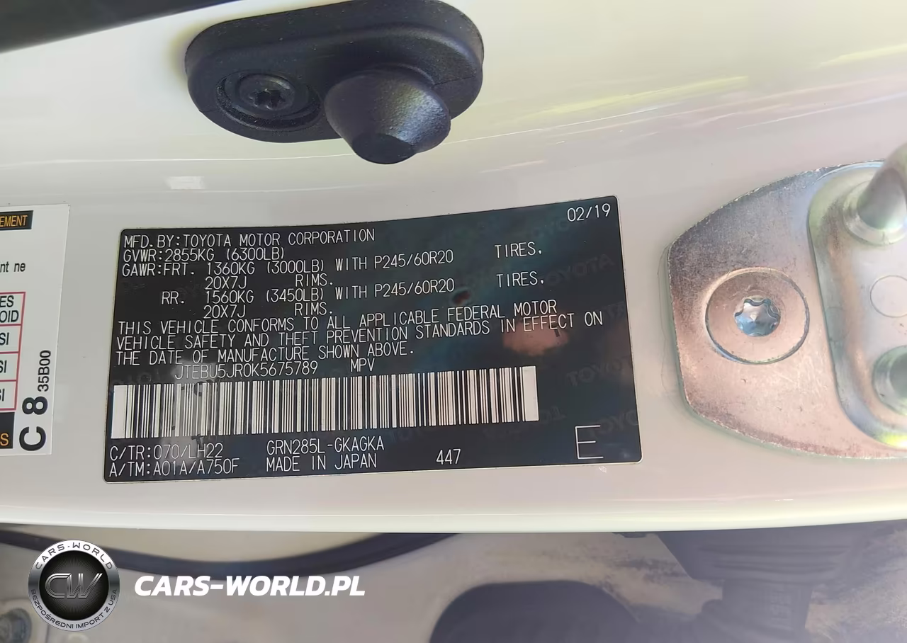 2019 Toyota 4Runner Limited Nightshade VIN:JTEBU5JR0K5675789 - 9