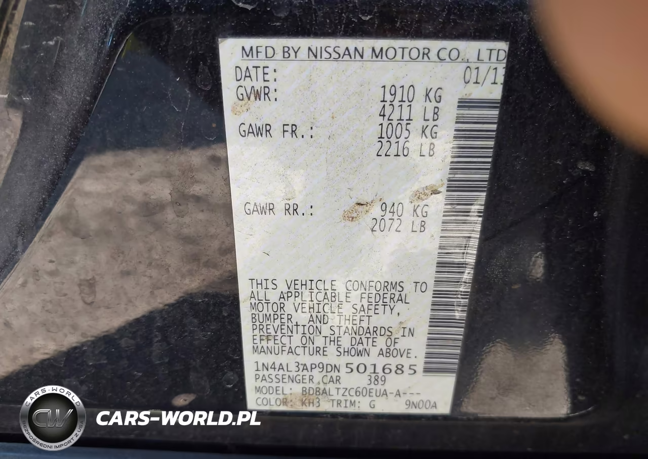 2013 Nissan Altima 2.5 Sv VIN:1N4AL3AP9DN501685 - 9