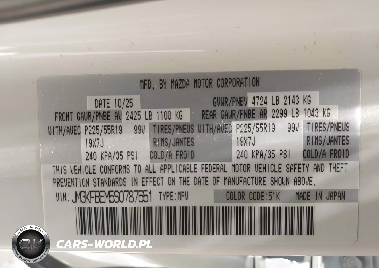 2025 Mazda Cx-5 2.5 S Premium Plus VIN:JM3KFBEM5S0787651 - 9