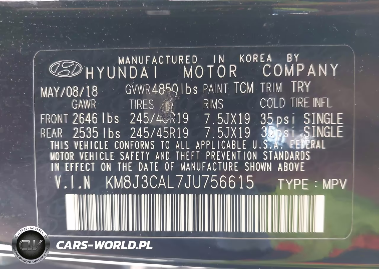 2018 Hyundai Tucson Sport VIN:KM8J3CAL7JU756615 - 9