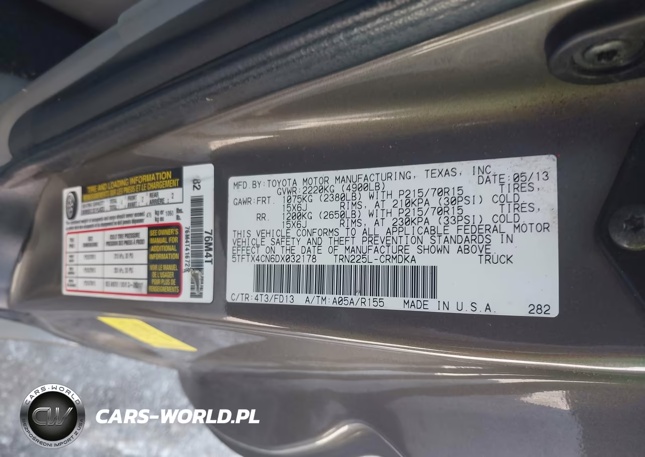 2013 Toyota Tacoma VIN:5TFTX4CN6DX032178 - 9