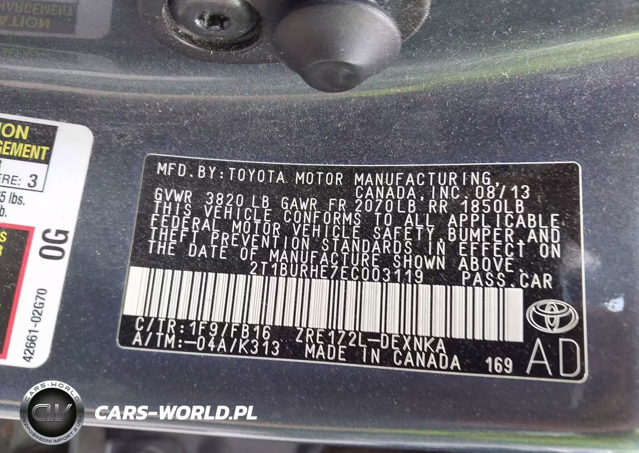 2014 Toyota Corolla Le VIN:2T1BURHE7EC003119 - 9