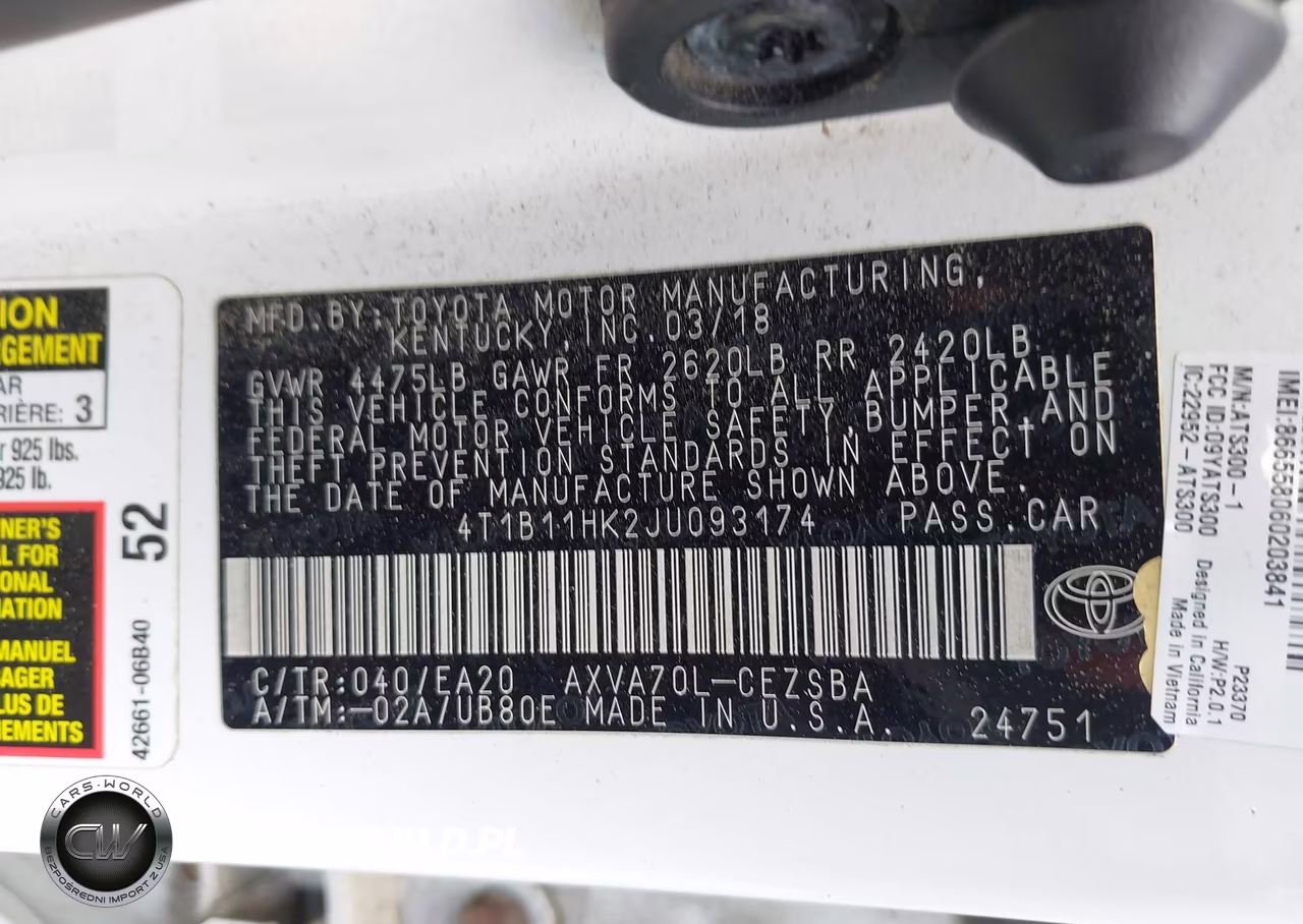 2018 Toyota Camry Se VIN:4T1B11HK2JU093174 - 9