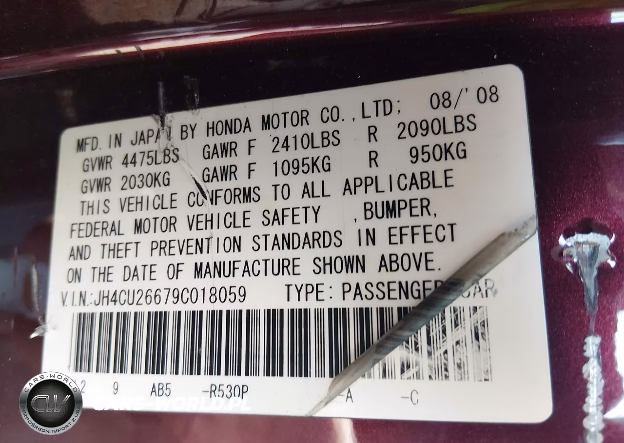 2009 Acura Tsx VIN:JH4CU26679C018059 - 9
