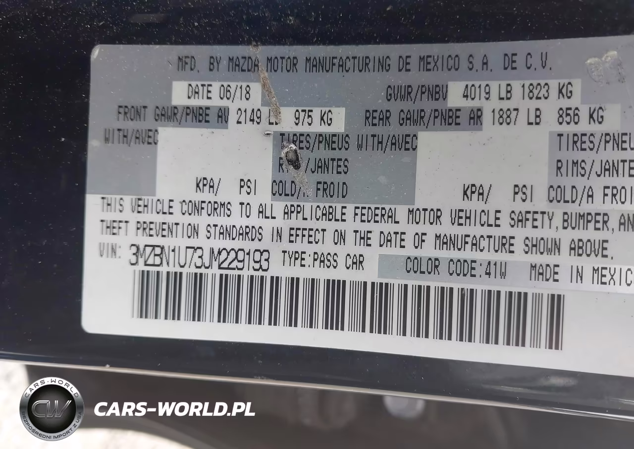 2018 Mazda Mazda3 Sport VIN:3MZBN1U73JM229193 - 9