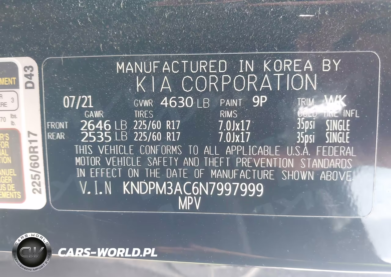 2022 Kia Sportage Lx VIN:KNDPM3AC6N7997999 - 9