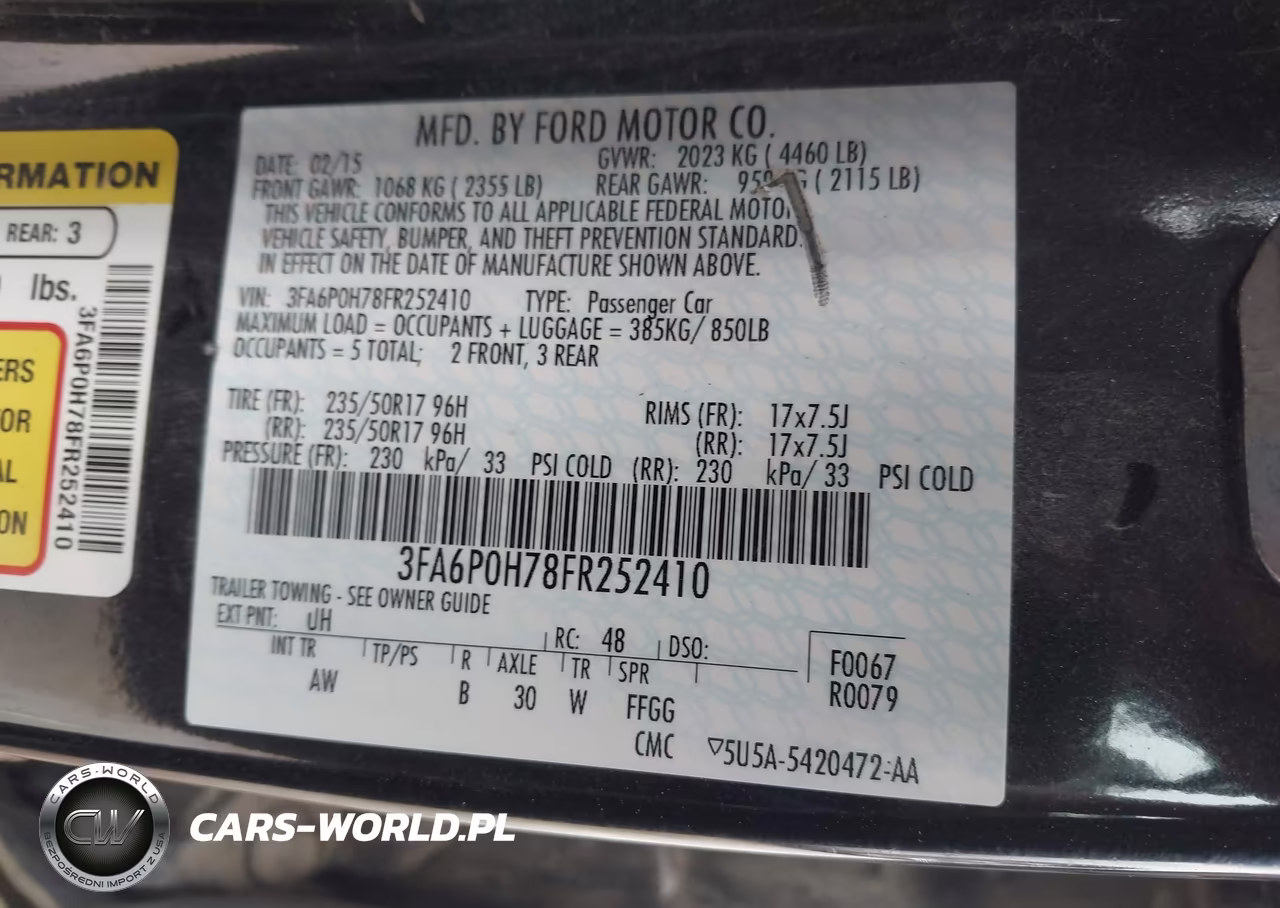 2015 Ford Fusion Se VIN:3FA6P0H78FR252410 - 9