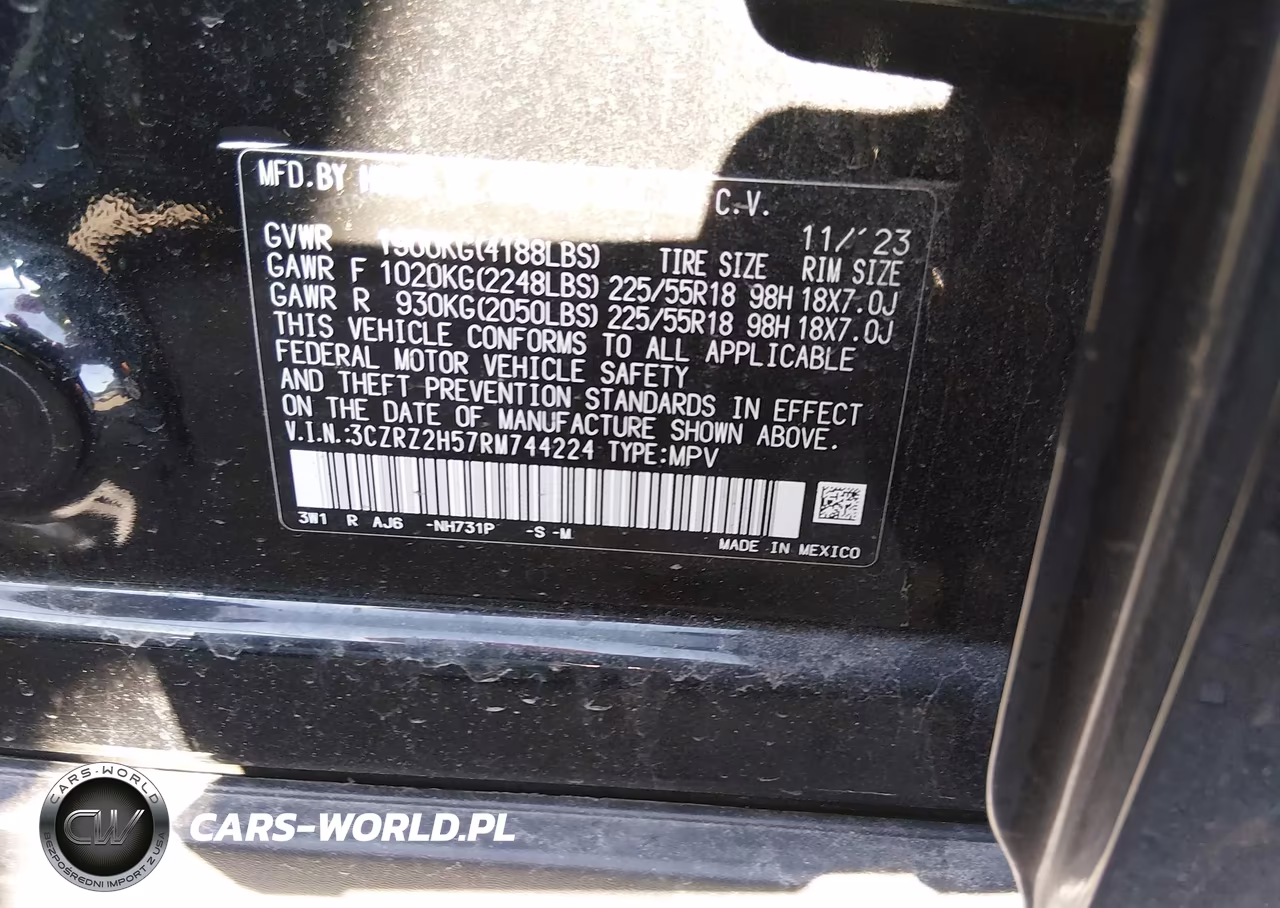 2024 Honda Hr-V Awd Sport-Awd Sport W-O Bsi VIN:3CZRZ2H57RM744224 - 9