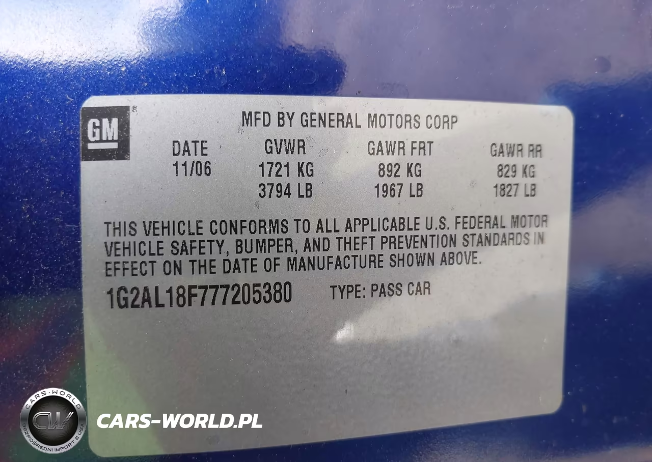 2007 Pontiac G5 VIN:1G2AL18F777205380 - 9