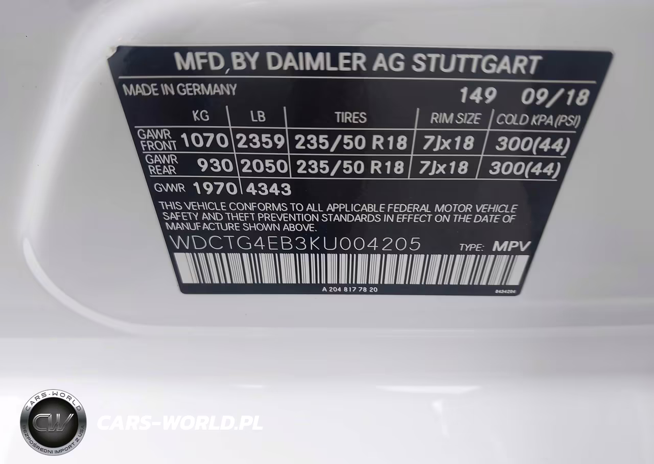 2019 Mercedes-Benz Gla 250 VIN:WDCTG4EB3KU004205 - 9