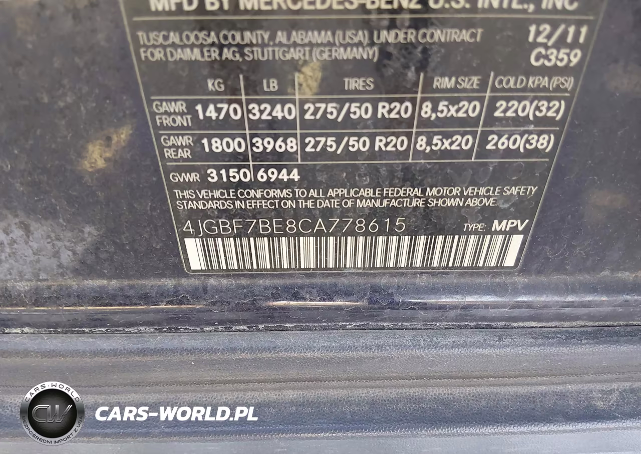 2012 Mercedes-Benz Gl 450 4Matic VIN:4JGBF7BE8CA778615 - 9