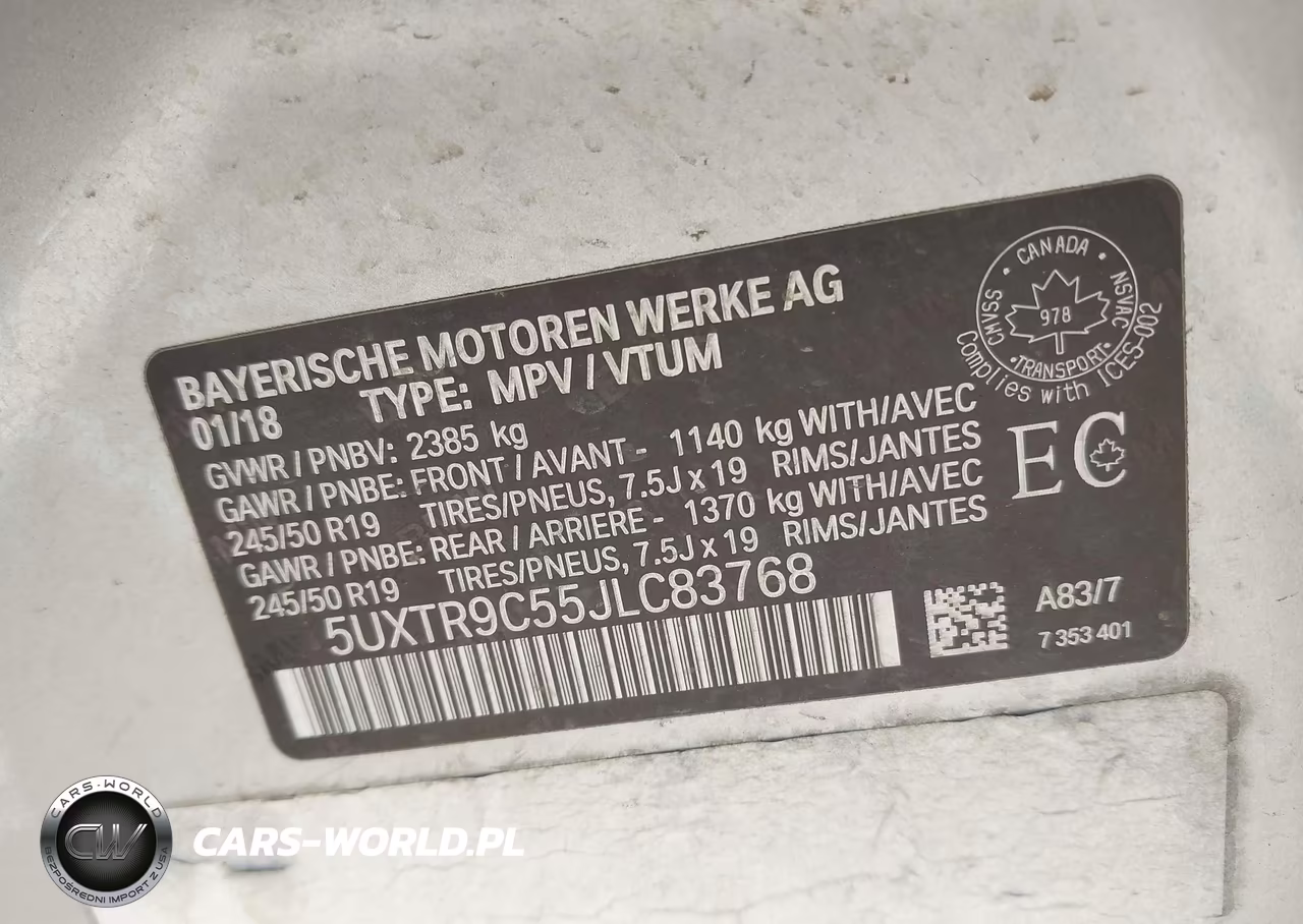 2018 BMW X3 xDrive30I VIN:5UXTR9C55JLC83768 - 9