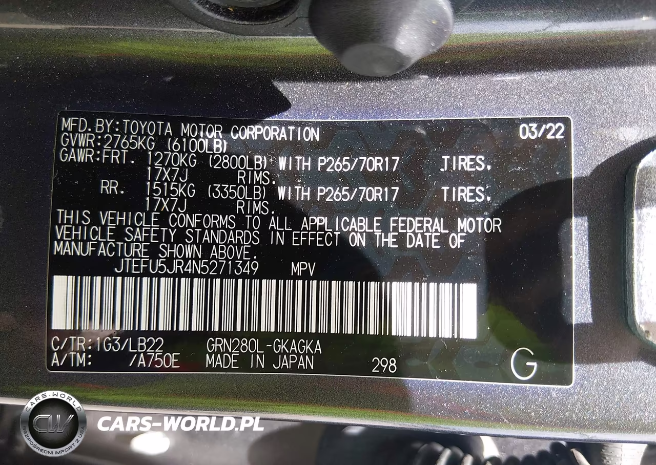 2022 Toyota 4Runner Sr5 Premium VIN:JTEFU5JR4N5271349 - 9