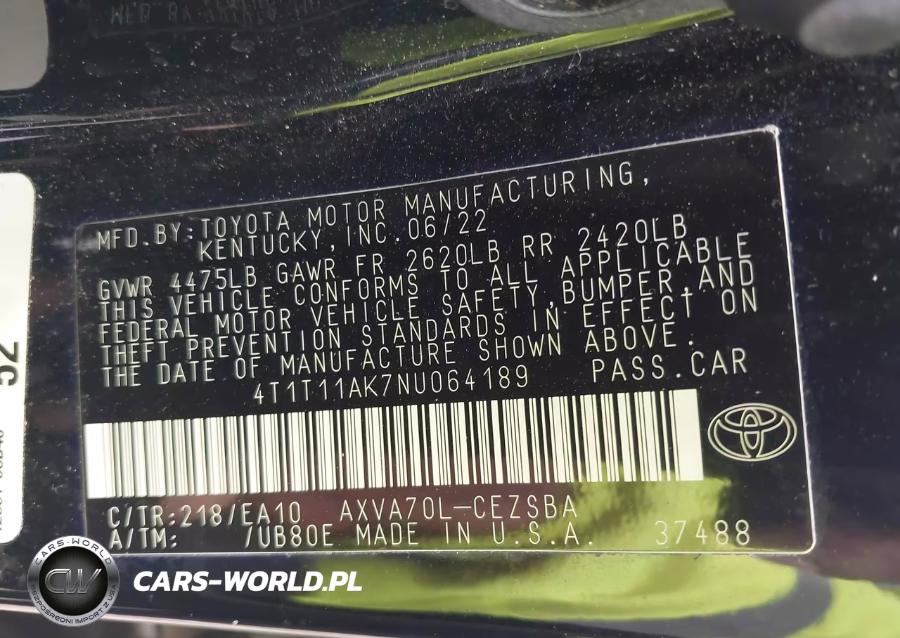 2022 Toyota Camry Se VIN:4T1T11AK7NU064189 - 9