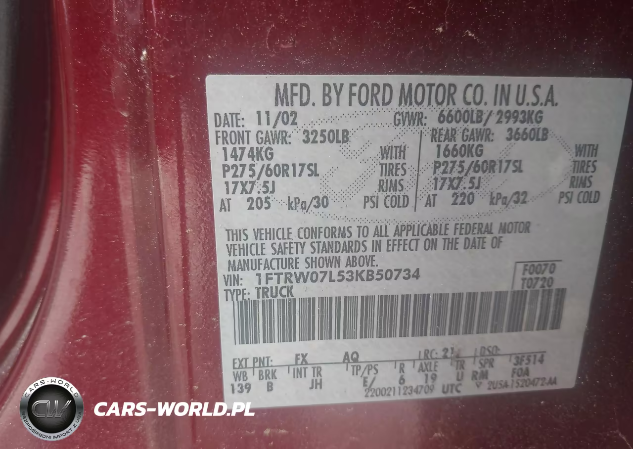 2003 Ford F-150 Lariat-Xlt VIN:1FTRW07L53KB50734 - 9
