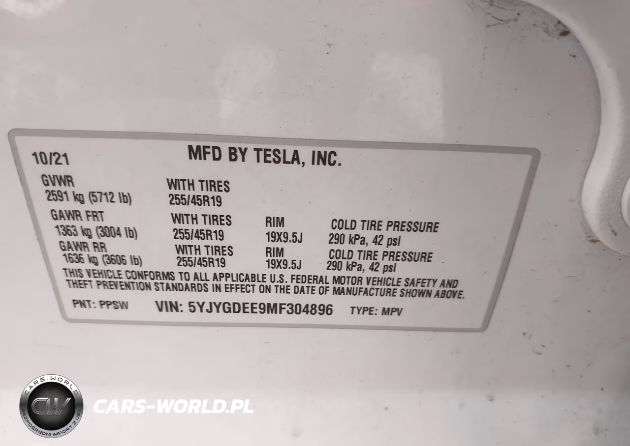 2021 Tesla Model Y Long Range Dual Motor All-Wheel Drive VIN:5YJYGDEE9MF304896 - 9