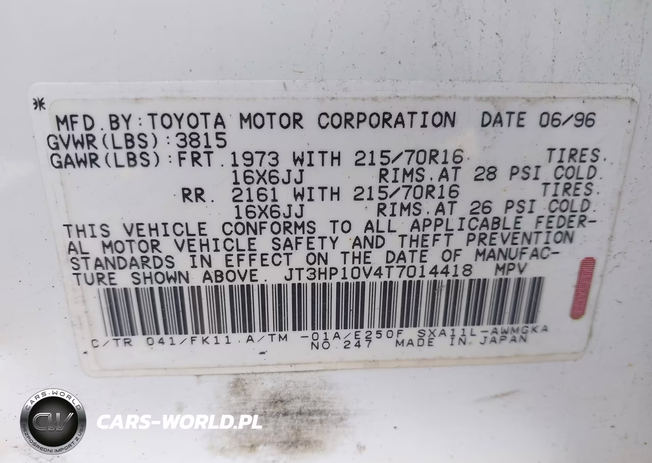 1996 Toyota Rav4 VIN:JT3HP10V4T7014418 - 9
