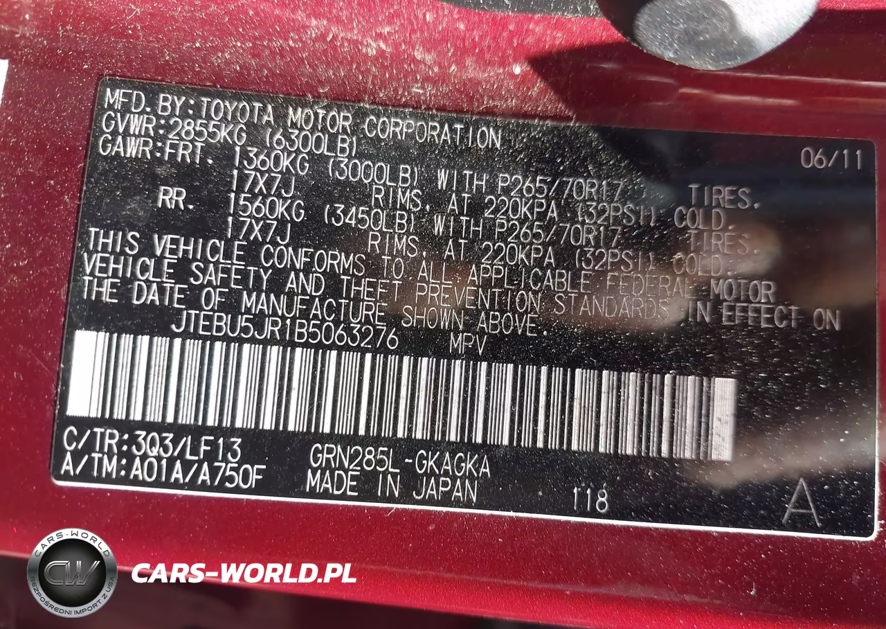 2011 Toyota 4Runner Sr5 V6 VIN:JTEBU5JR1B5063276 - 9