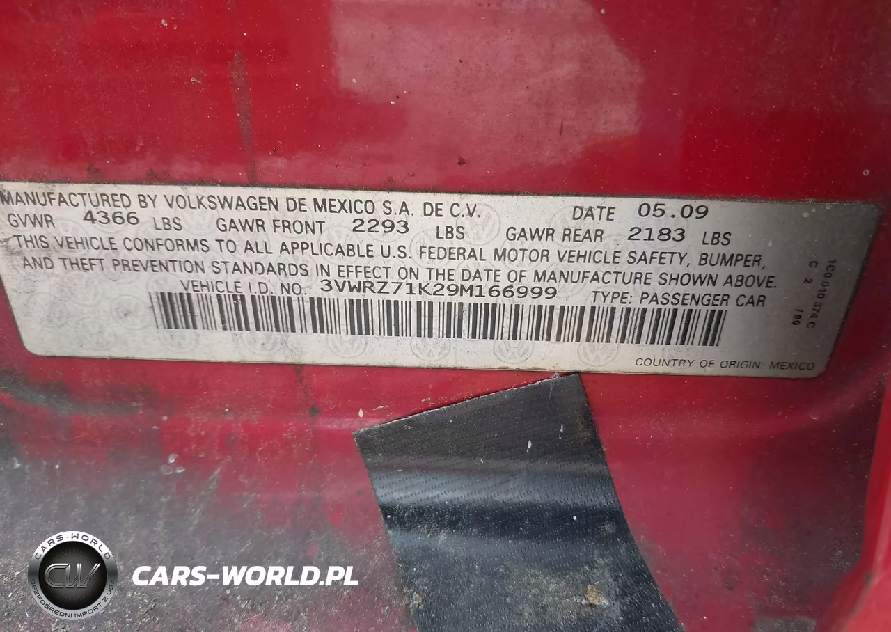 2009 Volkswagen Jetta Se VIN:3VWRZ71K29M166999 - 9