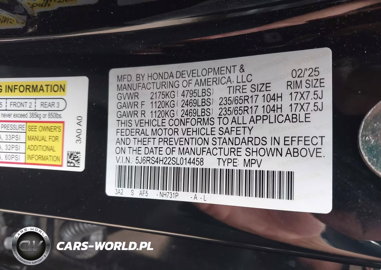 2025 Honda Cr-V Lx Awd VIN:5J6RS4H22SL014458 - 9