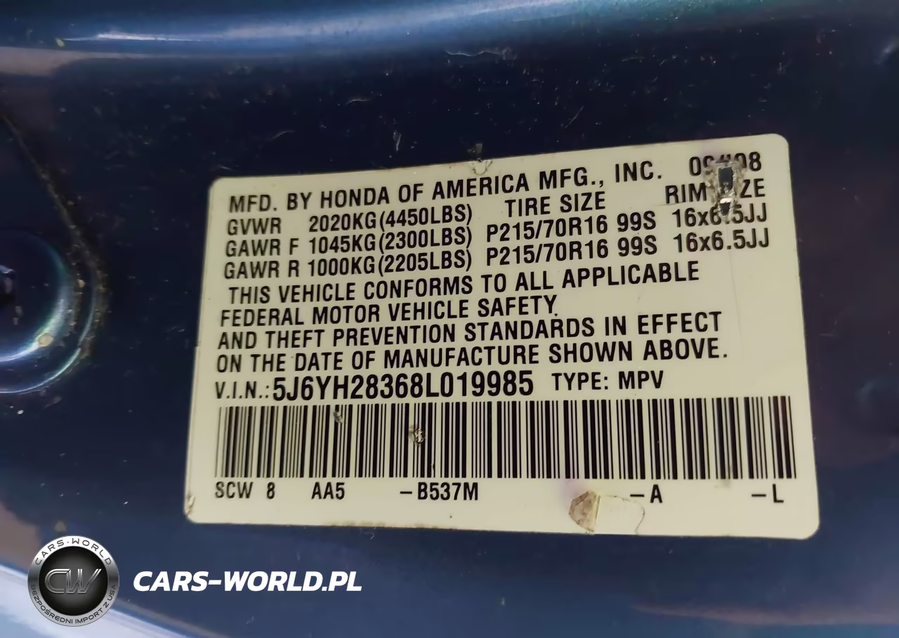 2008 Honda Element Lx VIN:5J6YH28368L019985 - 9