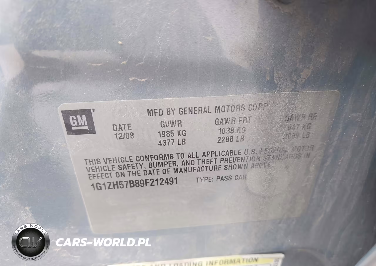 2009 Chevrolet Malibu Lt VIN:1G1ZH57B89F212491 - 9