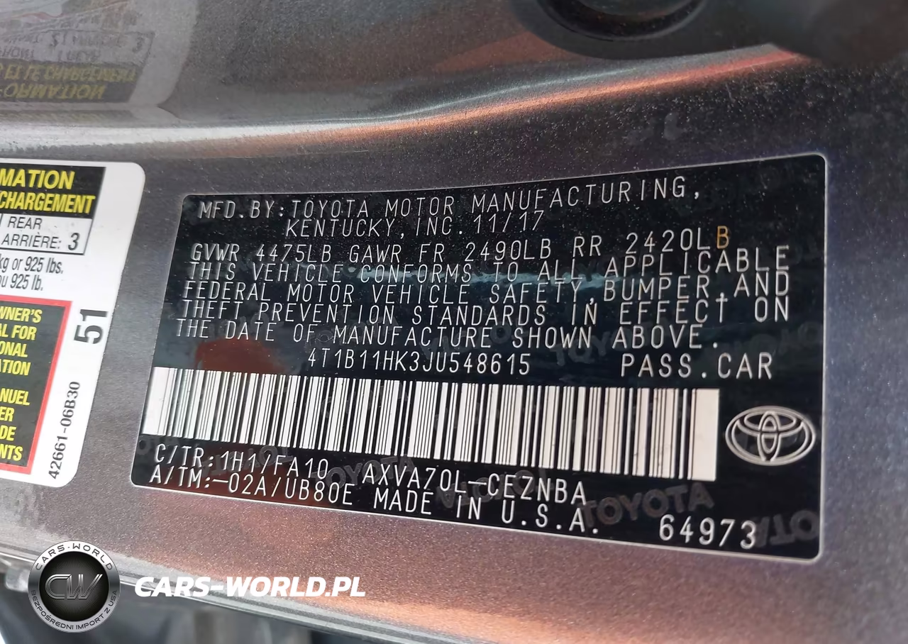 2018 Toyota Camry Le VIN:4T1B11HK3JU548615 - 9