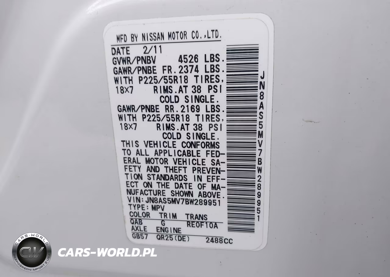 2011 Nissan Rogue Sv VIN:JN8AS5MV7BW289951 - 9