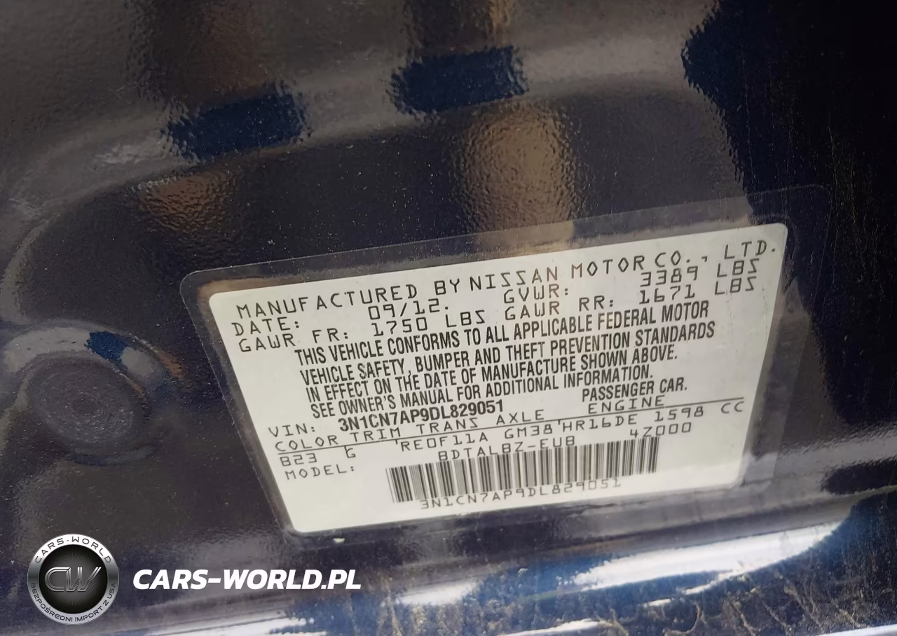 2013 Nissan Versa 1.6 Sv VIN:3N1CN7AP9DL829051 - 9