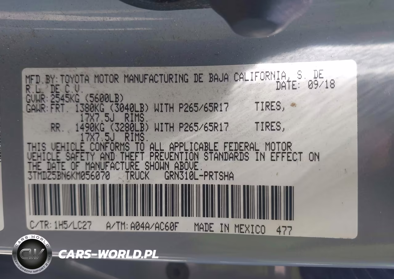 2019 Toyota Tacoma Trd Sport VIN:3TMDZ5BN6KM056070 - 9
