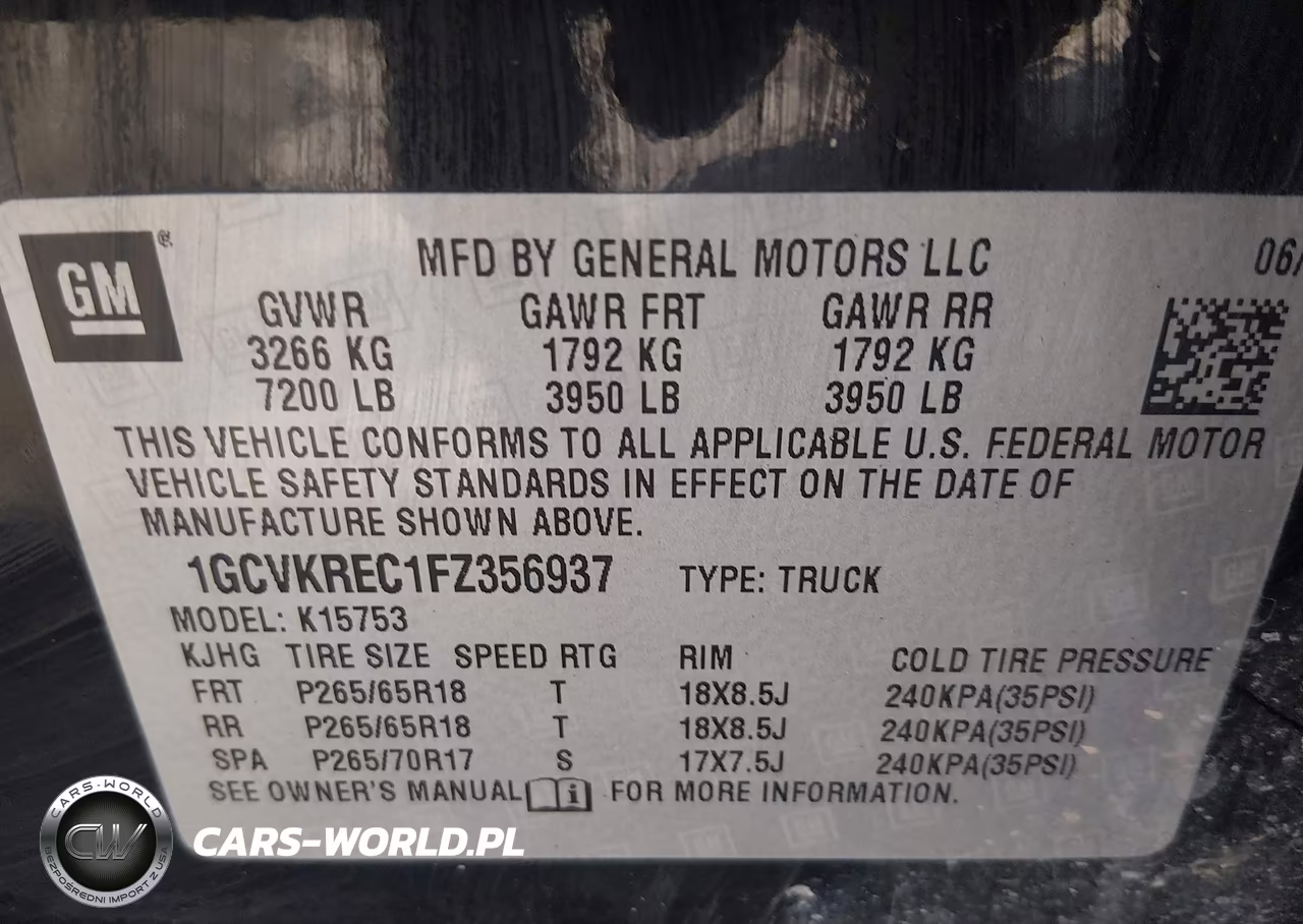 2015 Chevrolet Silverado 1500 2Lt VIN:1GCVKREC1FZ356937 - 9