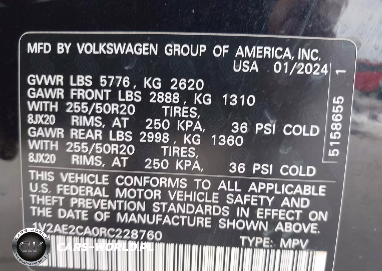 2024 Volkswagen Atlas Cross Sport 2.0T Sel R-Line VIN:1V2AE2CA0RC228760 - 9