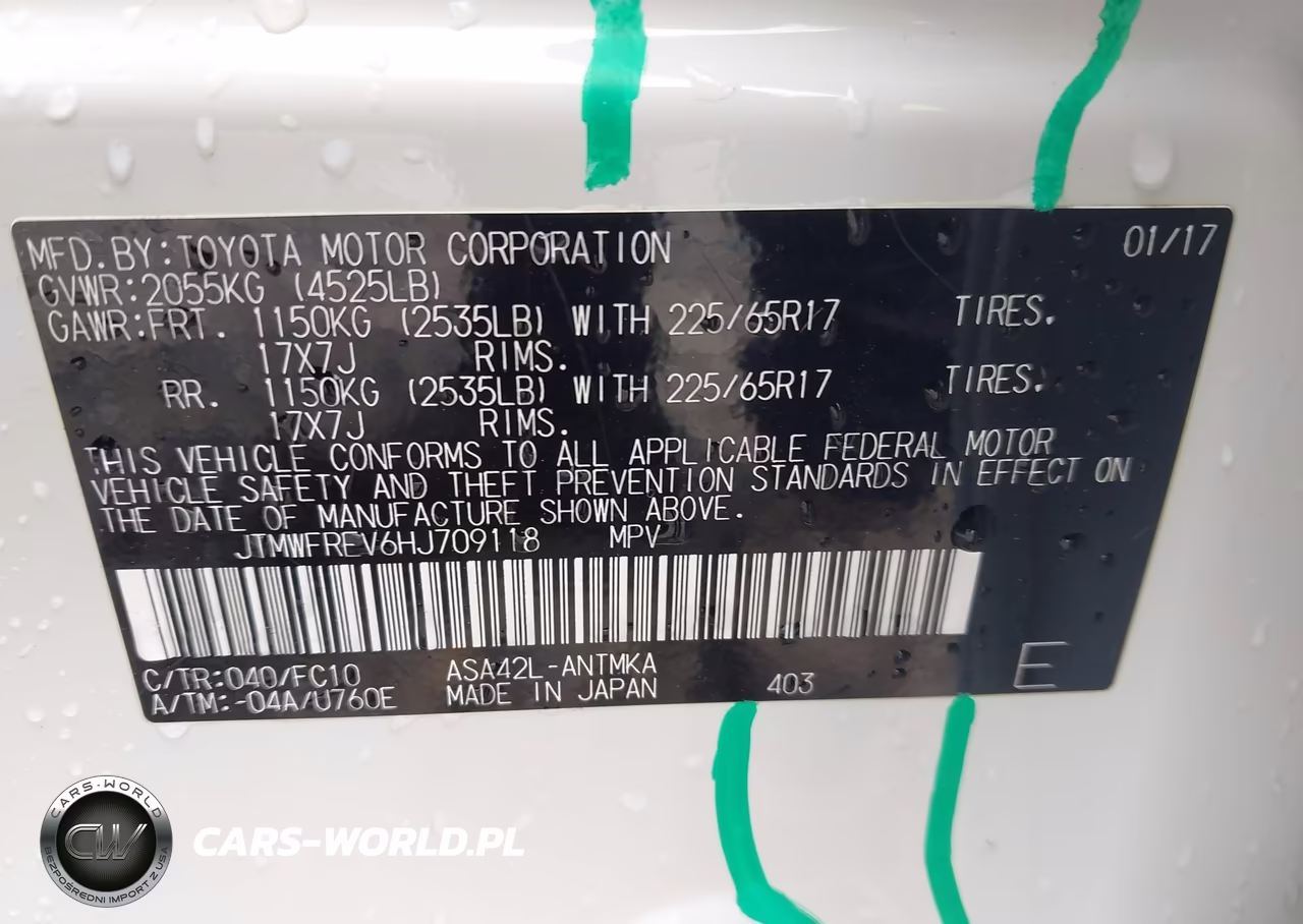 2017 Toyota Rav4 Xle VIN:JTMWFREV6HJ709118 - 9