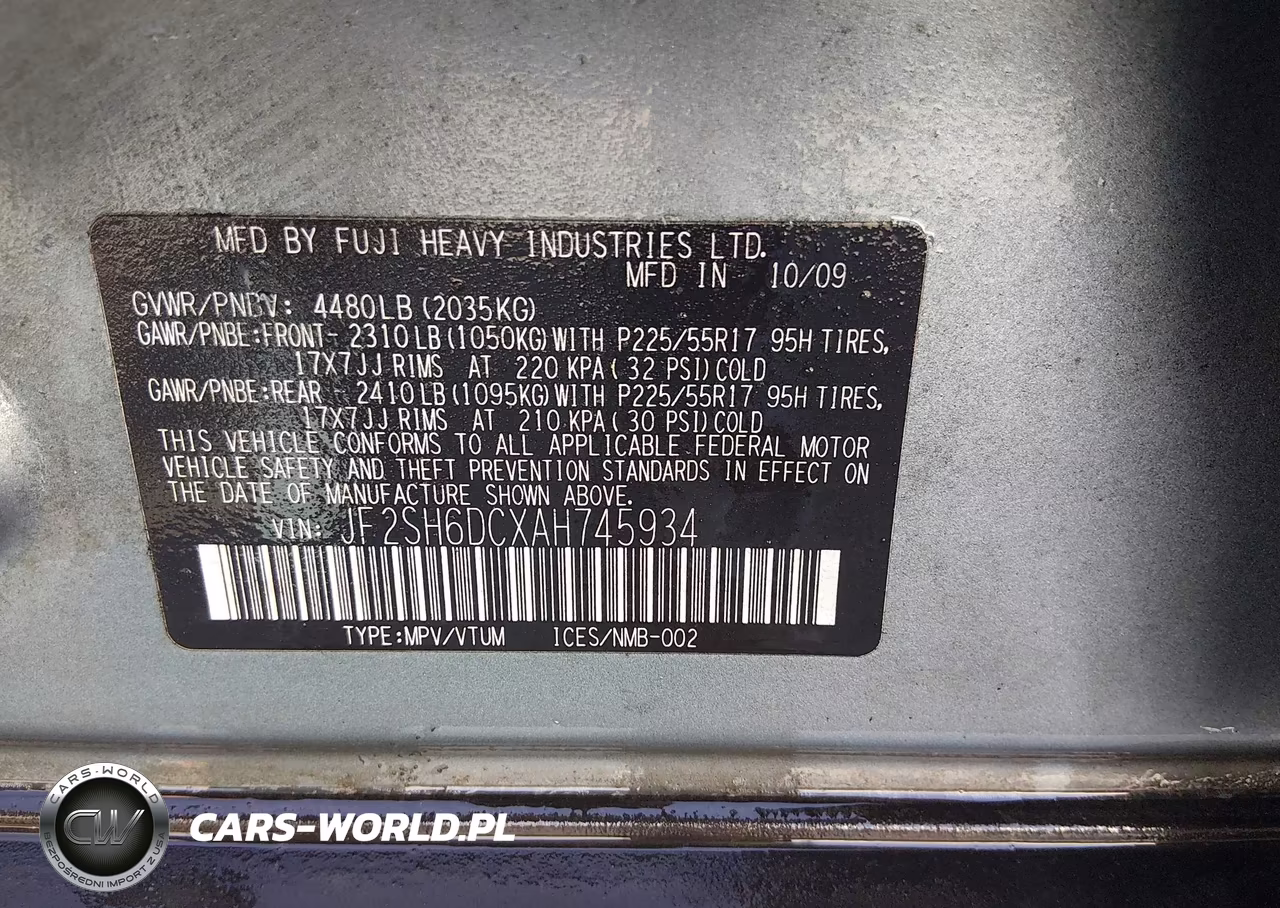 2010 Subaru Forester 2.5X Limited VIN:JF2SH6DCXAH745934 - 9