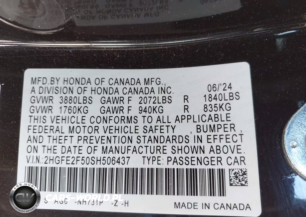 2025 Honda Civic Sport VIN:2HGFE2F50SH506437 - 9
