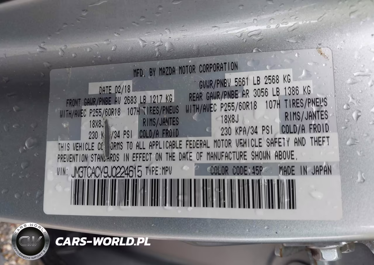 2018 Mazda Cx-9 Touring VIN:JM3TCACY9J0224615 - 9
