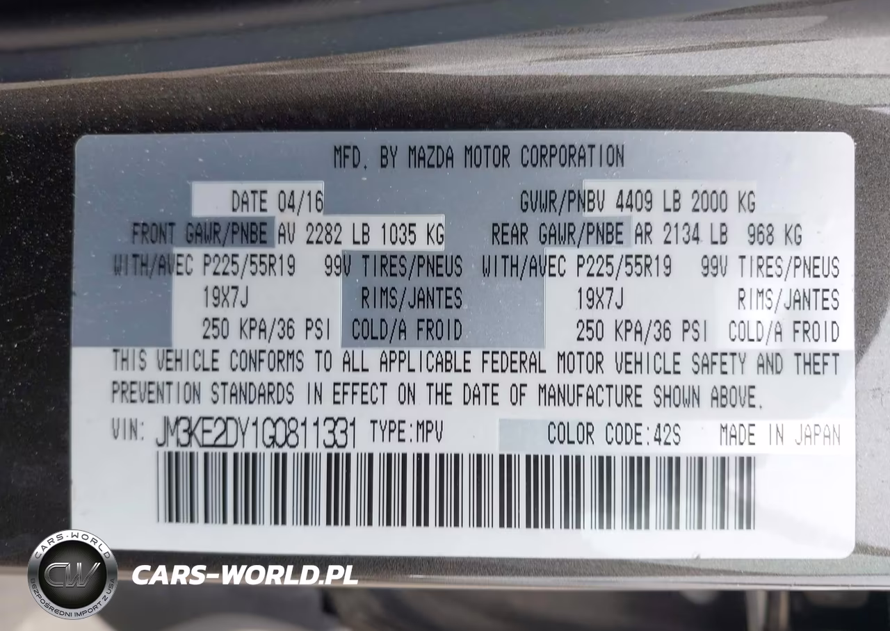 2016 Mazda Cx-5 Grand Touring VIN:JM3KE2DY1G0811331 - 9