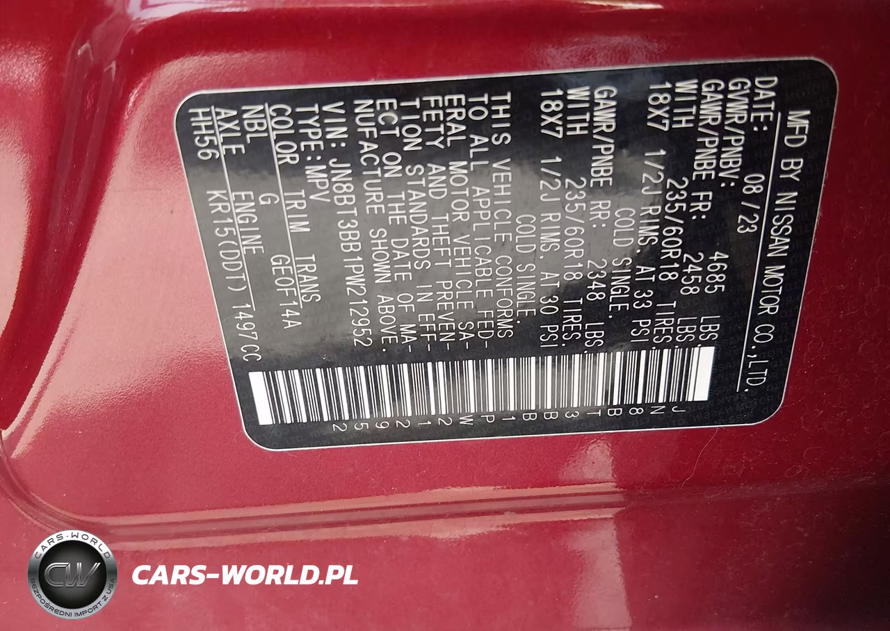2023 Nissan Rogue Sv Intelligent Awd VIN:JN8BT3BB1PW212952 - 9