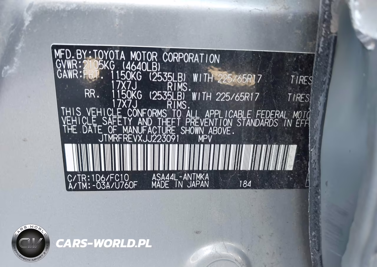 2018 Toyota Rav4 Xle VIN:JTMRFREVXJJ223091 - 9