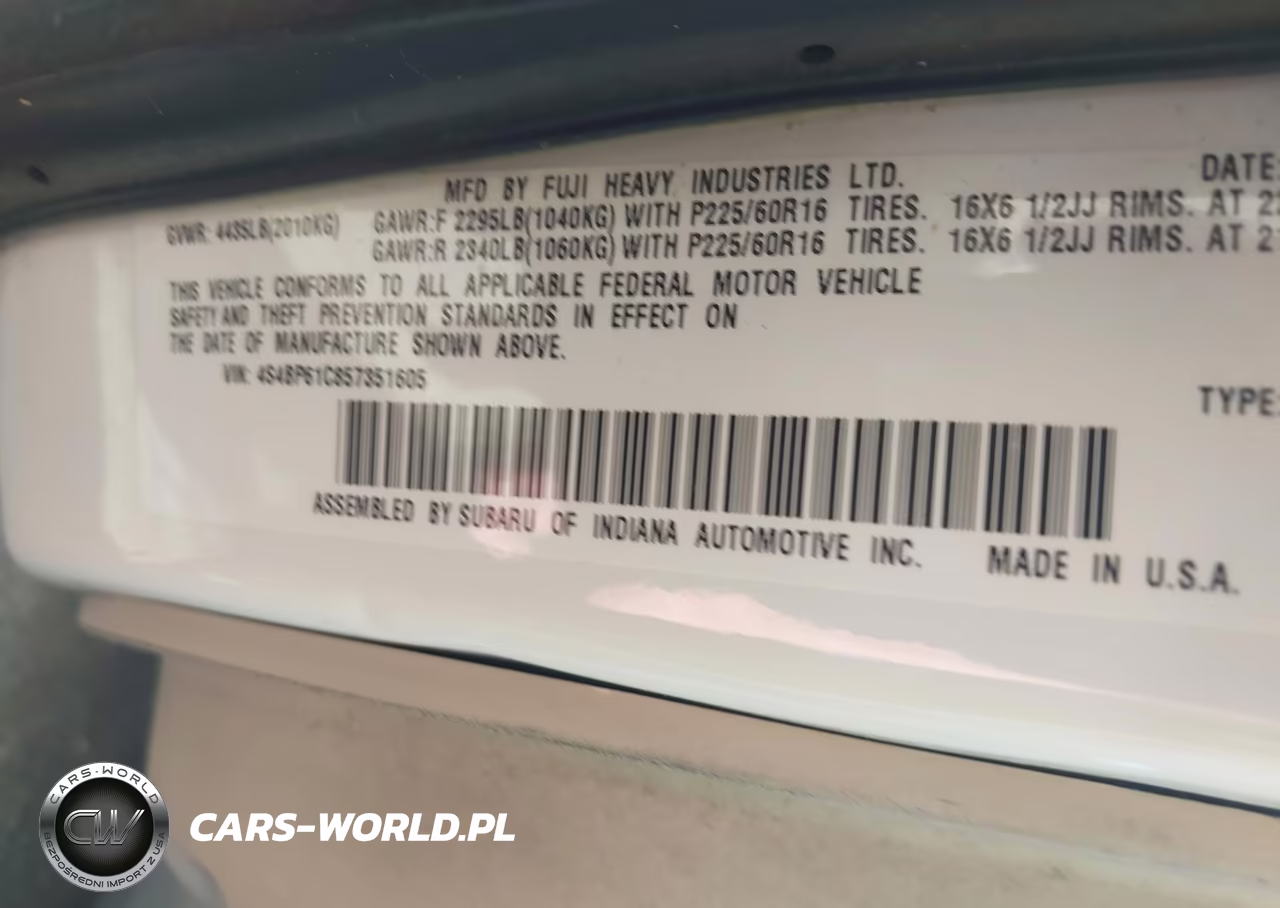 2005 Subaru Outback 2.5I VIN:4S4BP61C857351605 - 9