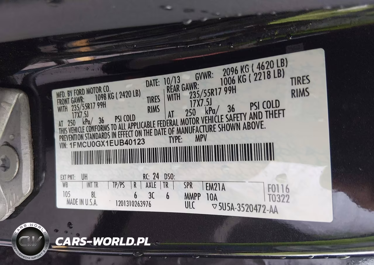 2014 Ford Escape Se VIN:1FMCU0GX1EUB40123 - 9