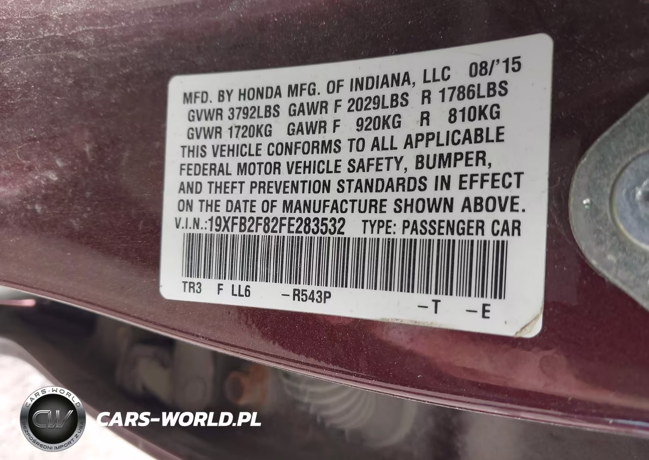 2015 Honda Civic Ex VIN:19XFB2F82FE283532 - 9