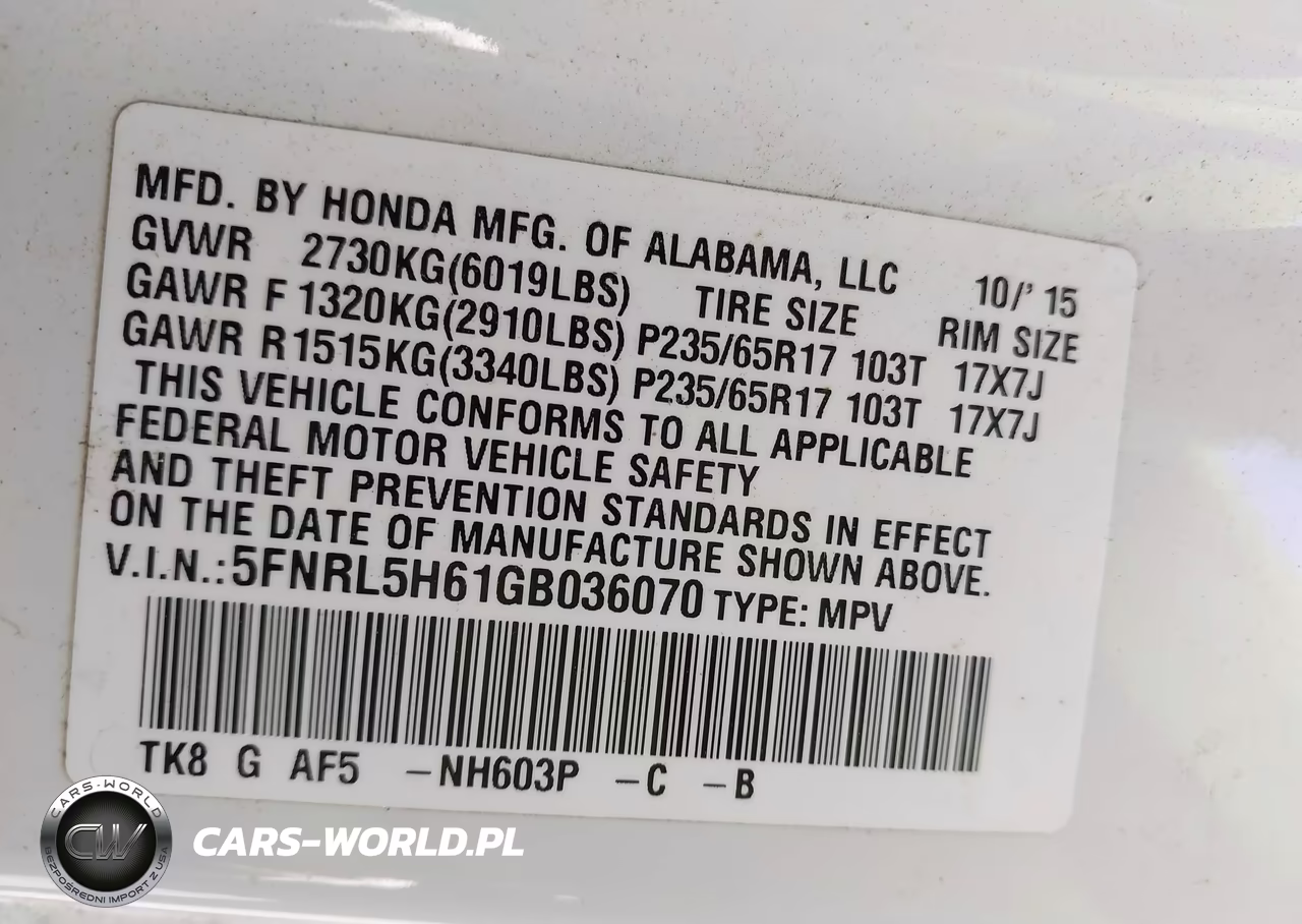 2016 Honda Odyssey Ex-L VIN:5FNRL5H61GB036070 - 9