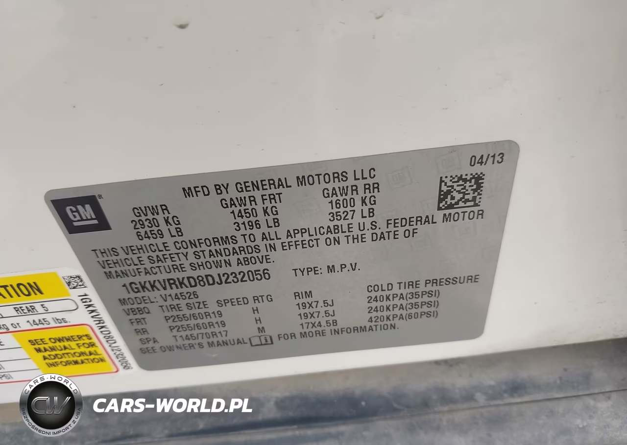 2013 GMC Acadia Slt-1 VIN:1GKKVRKD8DJ232056 - 9