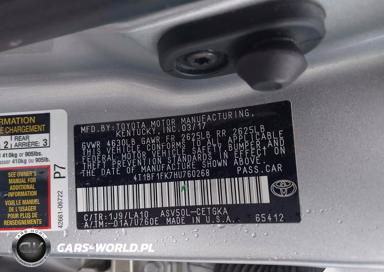2017 Toyota Camry Xle VIN:4T1BF1FK7HU760268 - 9