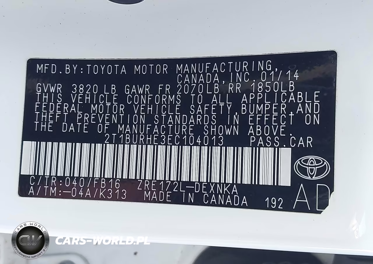 2014 Toyota Corolla Le VIN:2T1BURHE3EC104013 - 9