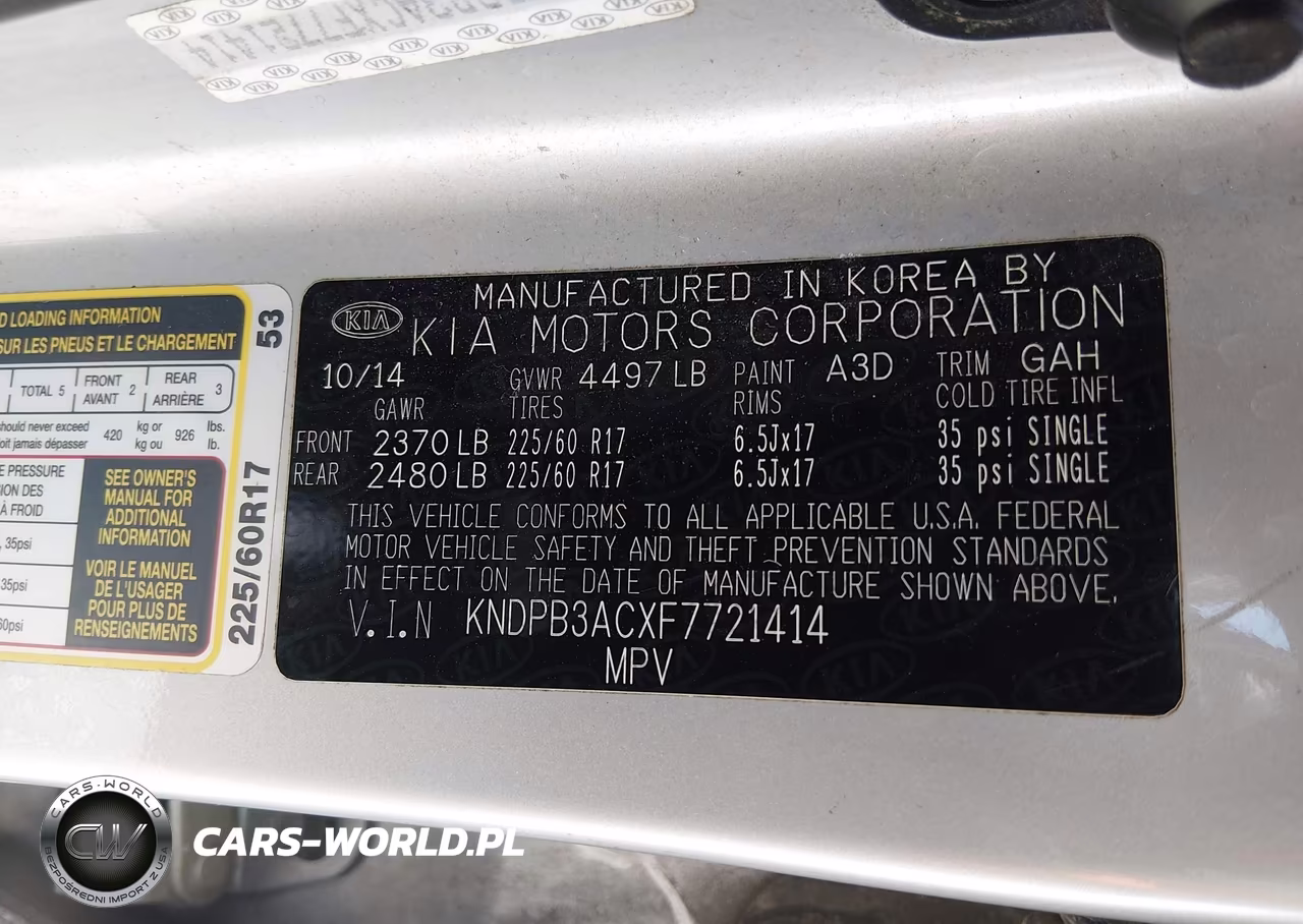 2015 Kia Sportage Lx VIN:KNDPB3ACXF7721414 - 9