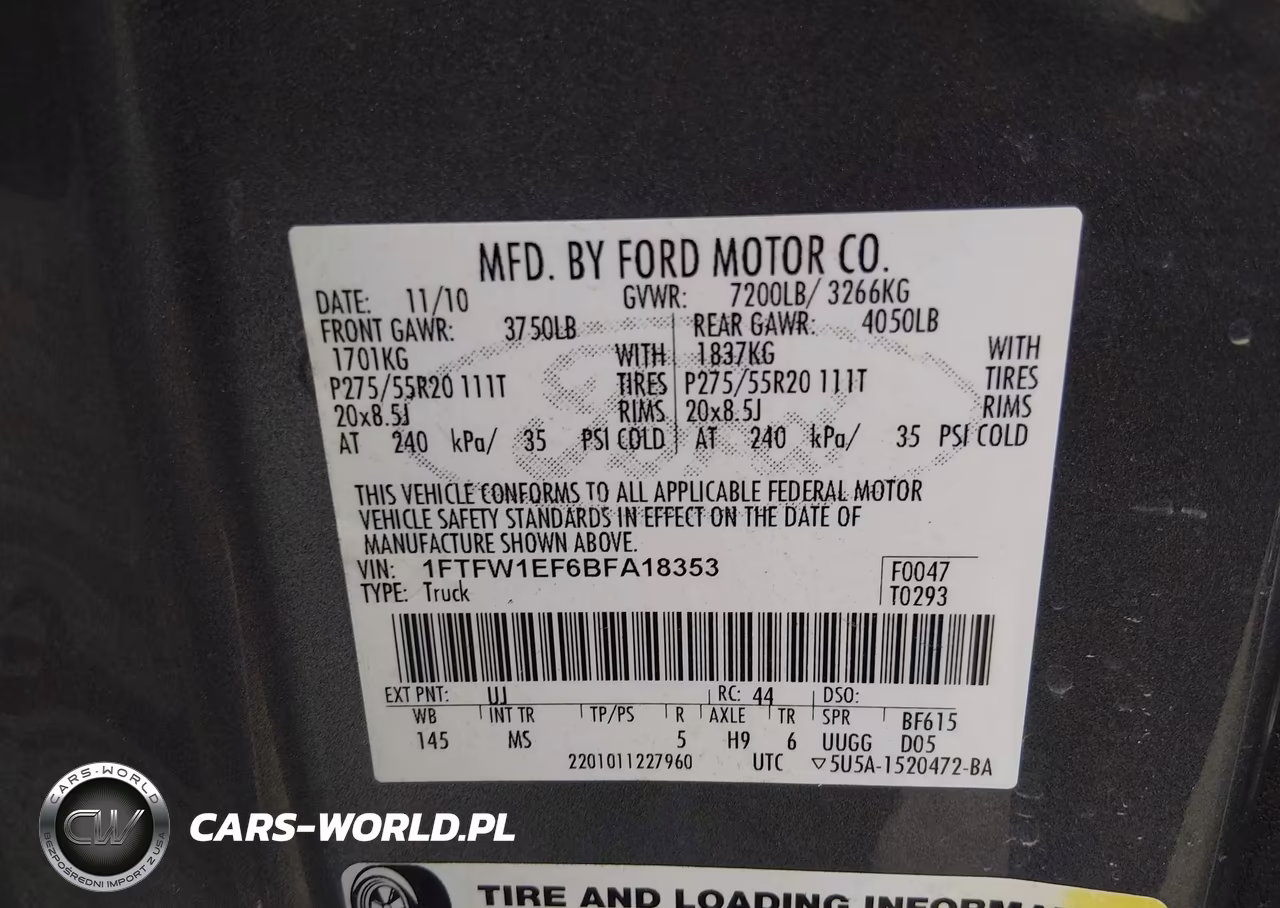 2011 Ford F-150 Xlt VIN:1FTFW1EF6BFA18353 - 9