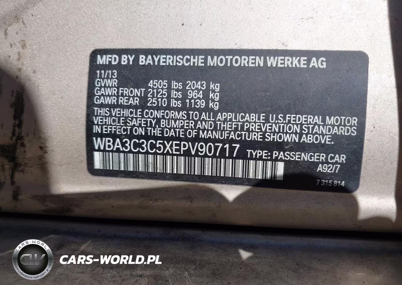 2014 BMW 320I xDrive VIN:WBA3C3C5XEPV90717 - 9