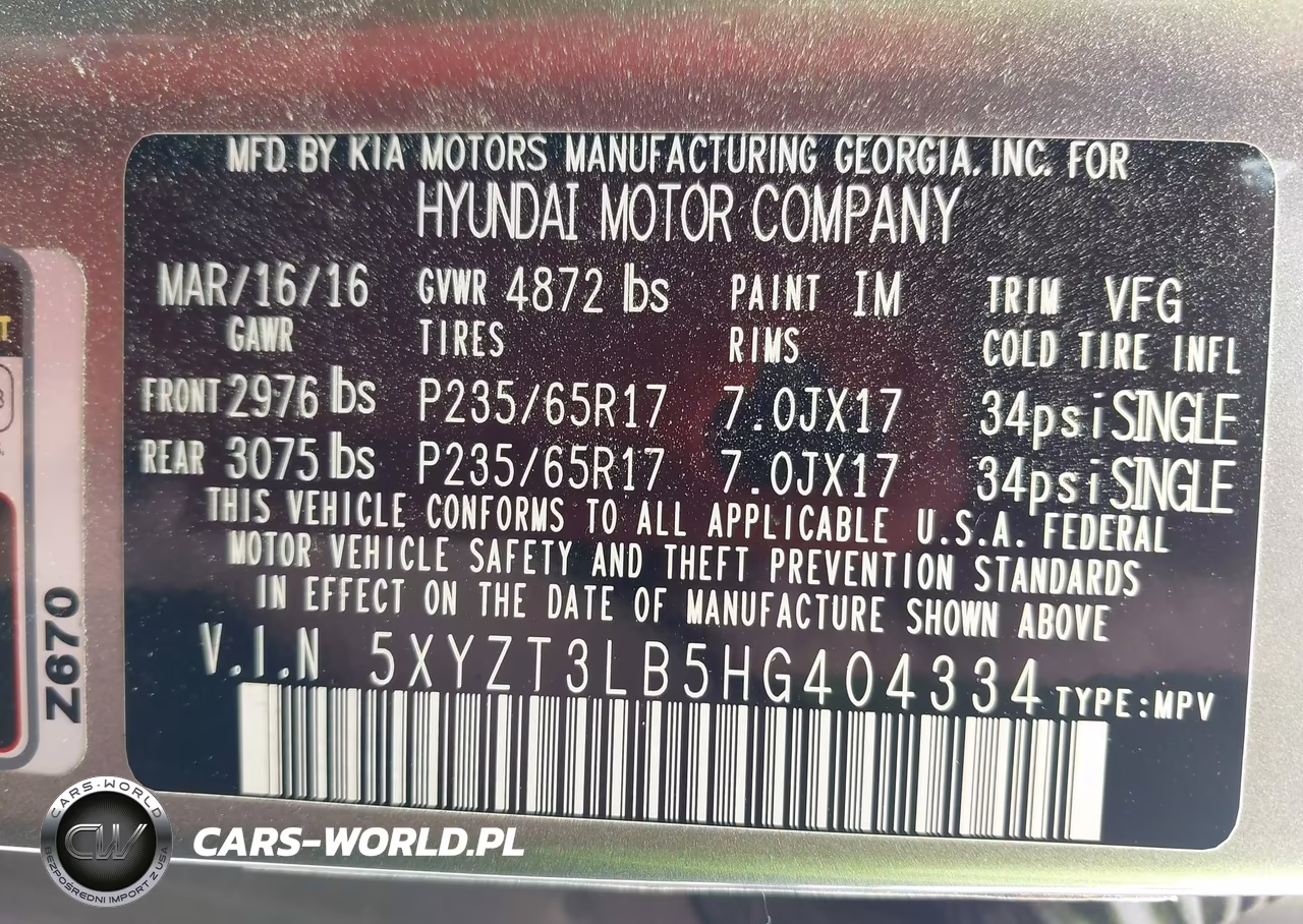 2017 Hyundai Santa Fe Sport 2.4L VIN:5XYZT3LB5HG404334 - 9